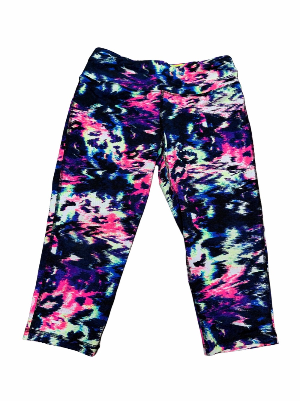 Material Girl Active Girls M Neon Multicolor Abstract Print Capri Leggings